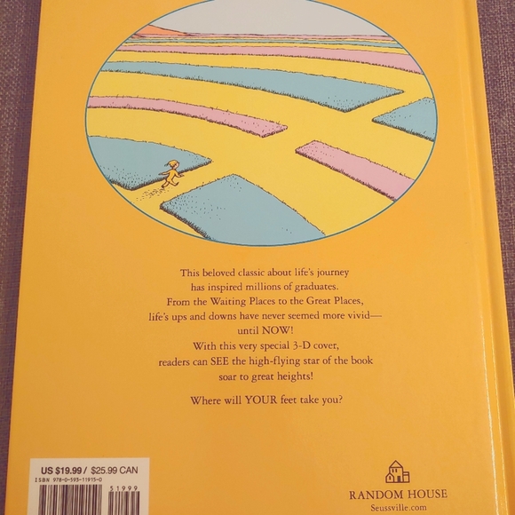 Oh, The Places you'll Go By Dr Seuss 3D Lenticular Cover 1990 Rare To Find - Picture 2 of 2